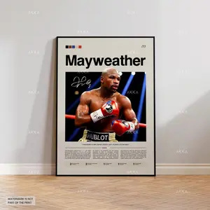 Floyd Mayweather Boxing Poster, Mayweather Wall Art Print, Champion Fighter Decor, Perfect Gift for Boxing Fans, Framed Boxing Art