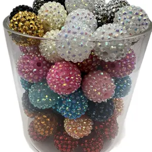25pcs Rhinestone Beads 20mm for Beaded Pens - Mixes of Colors Including Ruby Red, Striped, Random, White/Black/White/Metallic, Green, Purple, Pink, Yellow, Blue & Orange Handmade Gifts Handmade Crafts Diy Kits Handcraft