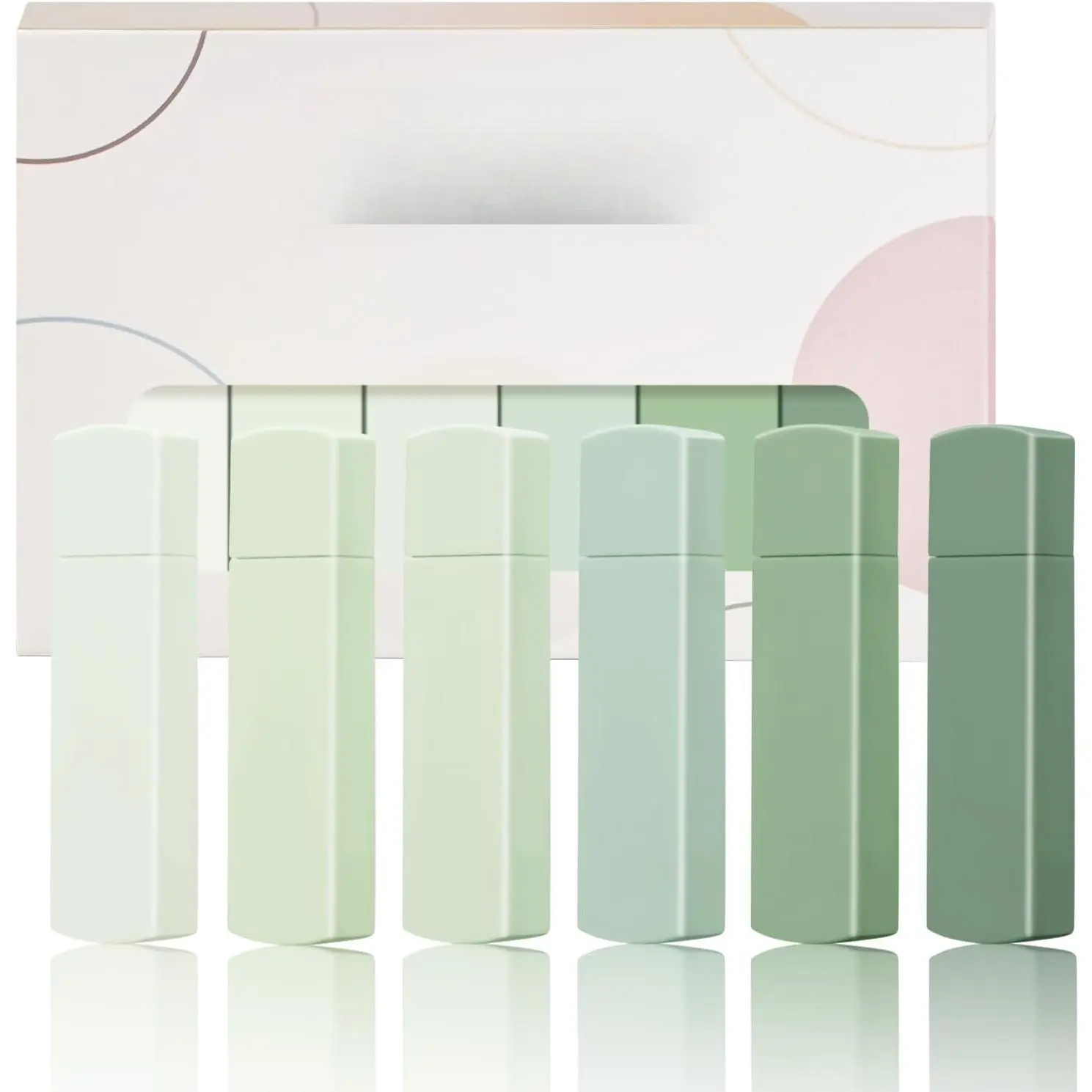 6 count Mini White Correction Tapes, Quick Dry Smooth Pull Out for Writing, Aesthetic Cute Correction Tape Set Easy To Use for Students School Office Supplies (Green)