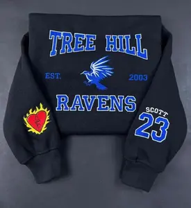 Embroidered Tree Hill Ravens Sweatshirt, One Tree Hill Inspired Crewneck, Tree Hill High School Sweater, OTH Fan Gift, TV Show Merch