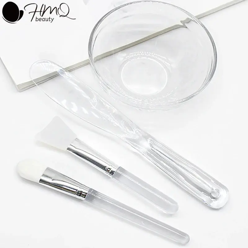 Transparent Mixing Bowl Set Diy Facemask Mixing Tools Soft Applicator Brushes Spatula For Face Deep Cleaning Beauty Skin Care