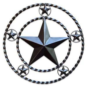Metal Wall Star Home Decor - Heavy Duty Iron Metal Stars Large Texas Rustic Vintage Stars, Farmhouse Barn Western Art for House Patio (Dark Bronze)
