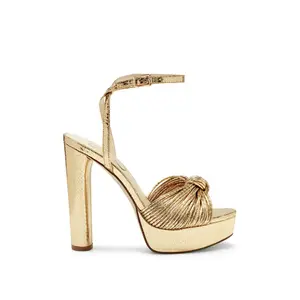 Immie Platform Sandal in Gold Snake
