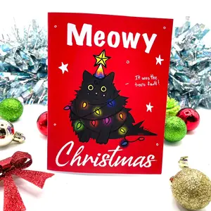 Meowy Christmas cat card