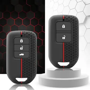 Silicone Remote Car Key Case Cover Car Key Protector for Honda Fit Lucky Vezel City Civic Jazz BRV BR-V HRV HR-V Shuttle Gp8 Shell Holder Keychain
