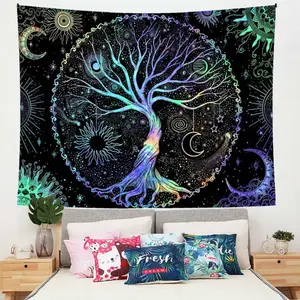 Tree Of Life Pattern Tapestry, Chill Room Accessories Wall Decorative Hanging Blanket for Room Decor, Wall Decor for Home Living Room Bedroom, Wall Insulation Blanket, Boyfriend Gifts father's day gifts,gifts boyfriend,gifts for girl adults,gifts und trip