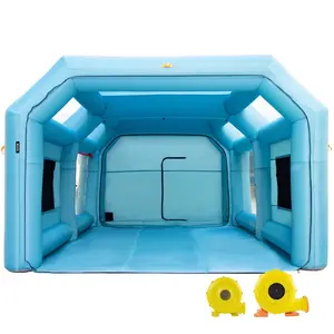 VEVOR 26x15x10ft Portable Inflatable Paint Booth, Inflatable Spray Booth, Car Paint Tent with Air System 2 Blowers, Upgraded Blow Up Spray Booth Tent, Auto Paint Workstation, Car Parking Gara