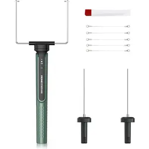 Cordless Portable 3 in 1 Hot Wire Foam Cutter Kit with Built-in Battery, Green Foam Cutter, Heated Foam Carving Knife Kit (U-type+2 * 4in Straight)