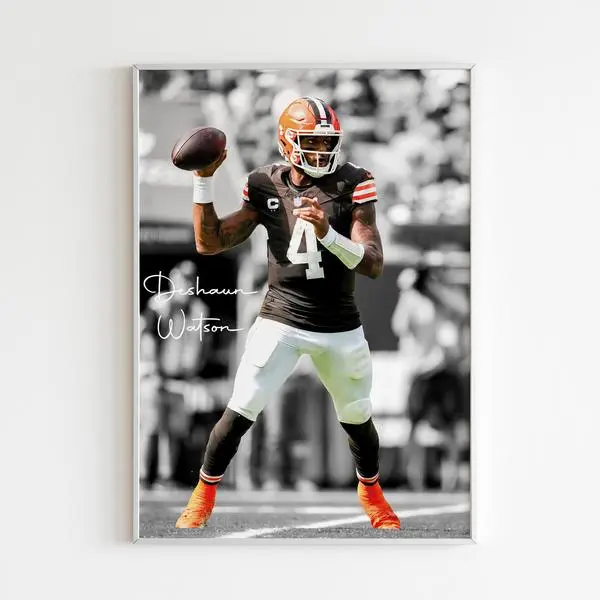 Deshaun Watson Browns Poster - Vintage Bedroom Wall Art Decor &