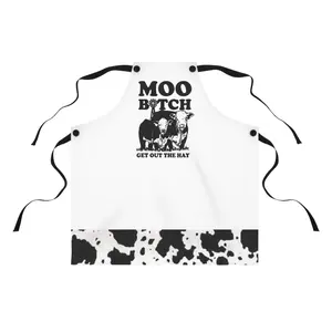 Funny Cow Print Apron, Gift for Farmers, Cooking Essential, BBQ Party Attire, Funny Kitchen Accessory