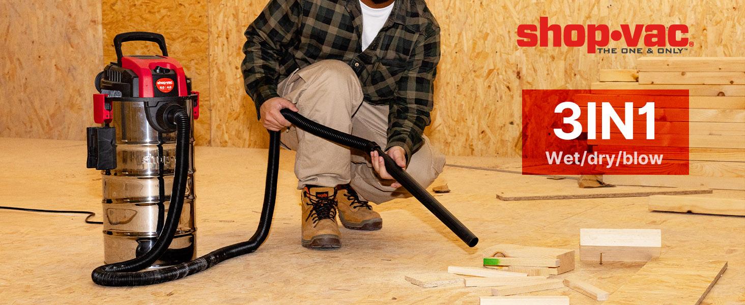 #backtoschool Shop-Vac 6 Gallon 4.0 Peak HP Wet/Dry Vacuum, Wall Mountable Compact Shop Vacuum with Up to 20 ft Extra Long Hose & Accessories - Ideal for Jobsite, Garages, Car & Workshops
