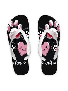 Women'S Flip Flops, Cute Paw & Heart Design, Multiple Colors & Sizes Available, Comfortable Fashion Sandals for Daily Wear, Playful & Affectionate Style, Love-Themed Summer Footwear, Women Shoes