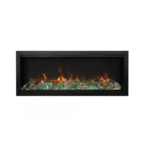 Amantii Symmetry Bespoke Xtra Tall 50" Electric Fireplace with Customizable Flame Effects & High Heat Output for Efficient Heating SYM-50-XT-BESPOKE