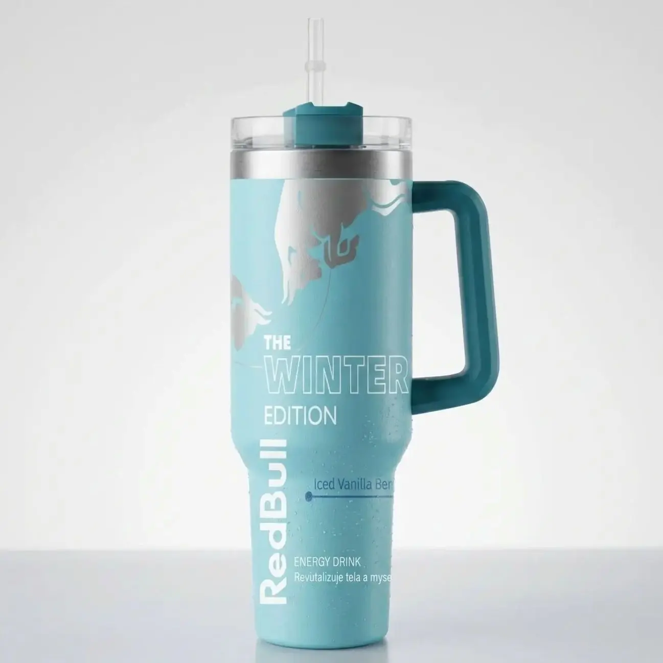Bull Energy Drink Custom 40oz Insulated Tumbler with Handle & Straw/ 20 Oz Straight Cup | Energy Drink Inspired Travel Mug for Hot & Cold Drinks GDIW8
