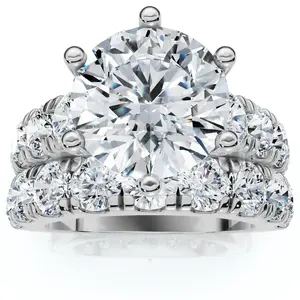 VS 6 Ct Diamond Engagement Wedding Ring Set in 10k Yellow Gold Lab Grown
