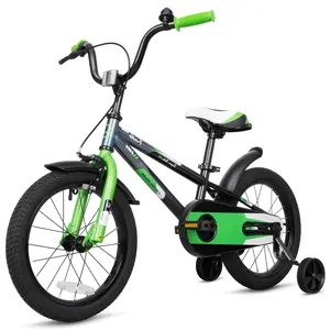 Hykolity Kids Bike Boy Girl Bicycle 16 inch for Children Age Group 4-6 Height 38-48 inch Bike BMX Handbar Child Sport includes Training Wheel Black Green