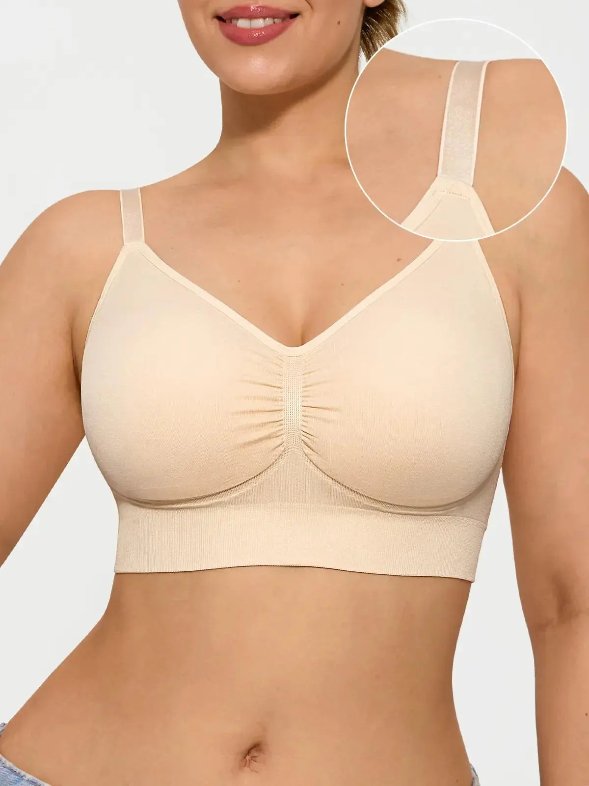Popilush Seamless Comfort Removable Pad Everyday Bra Underwire Molded Minimalist-live