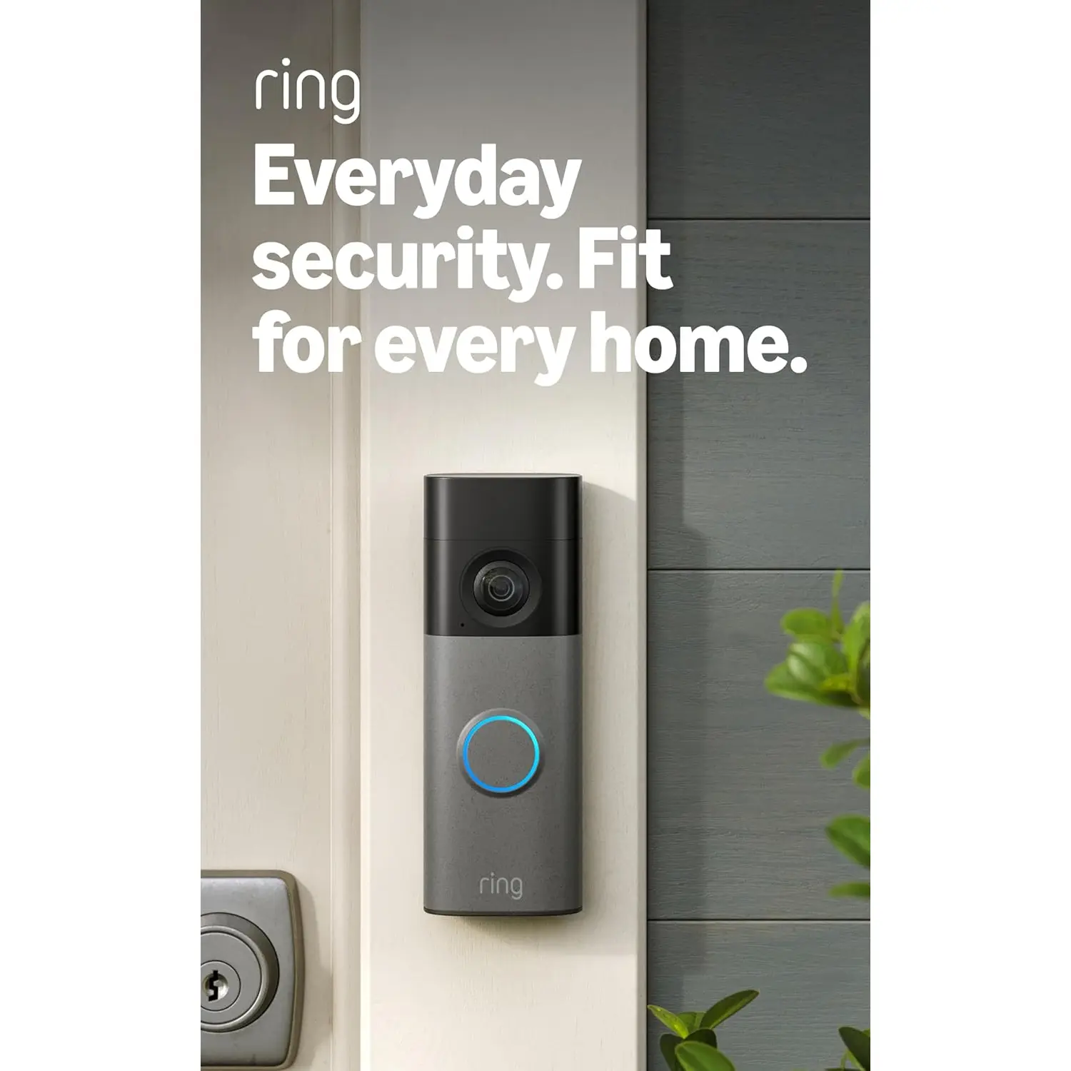 Ring Battery Doorbell 2K (Newest Model) Retinal 2K with Wide-Angle Video, up to 6X Enhanced Zoom, Two-Way Talk, and Built-In Battery, Speckled Gray