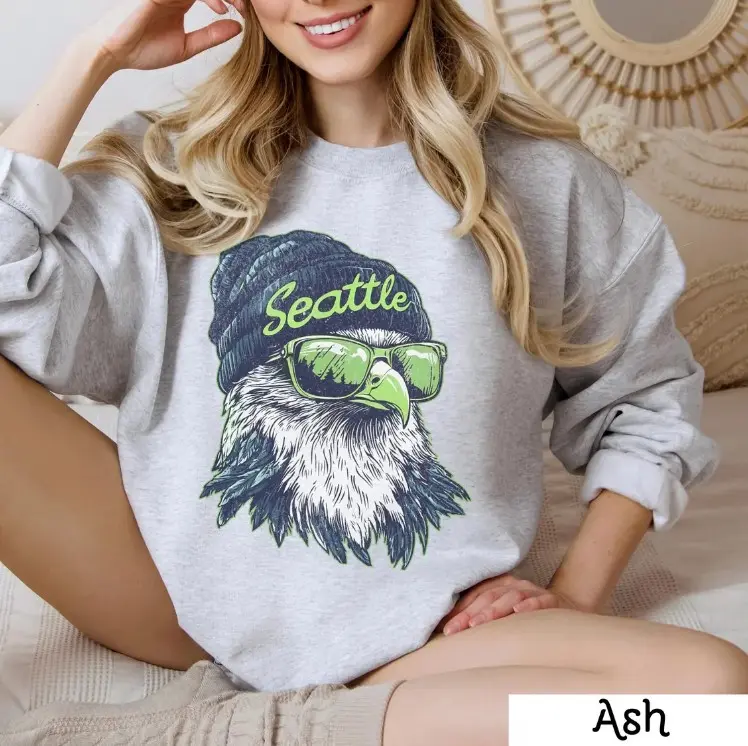 Adult & Youth Seattle Football Crewneck Sweatshirt, Vintage Sports Fan Apparel, Trendy Game Day Gift, Unisex Seattle Sweatshirt, Seattle Football Fan