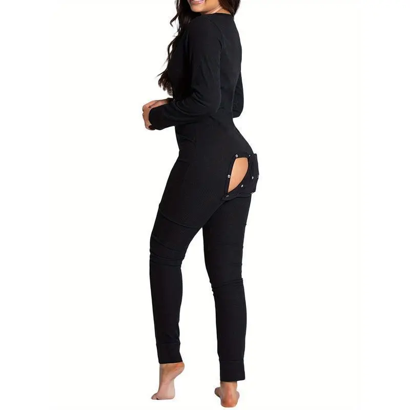Women'S Sleeping Romper, Christmas Pajamas, Long Sleeve V-Neck Printed Loose Detachable Crotch Elastic Home Clothes Women'S Sleeping Romper, Christmas Pajamas, Long Sleeve V-Neck Printed Loose Detachable Crotch Elastic Home Clothes