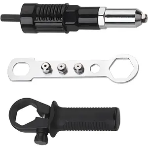 Pop Rivet  Adapter Kit, Cordless Electric Power Drill Rivets Attachment with 4 Rivet Heads 2.4mm, 3.2mm, 4.0mm & 4.8mm, Riveter Insert Nut Tool for Pop Riveting Work