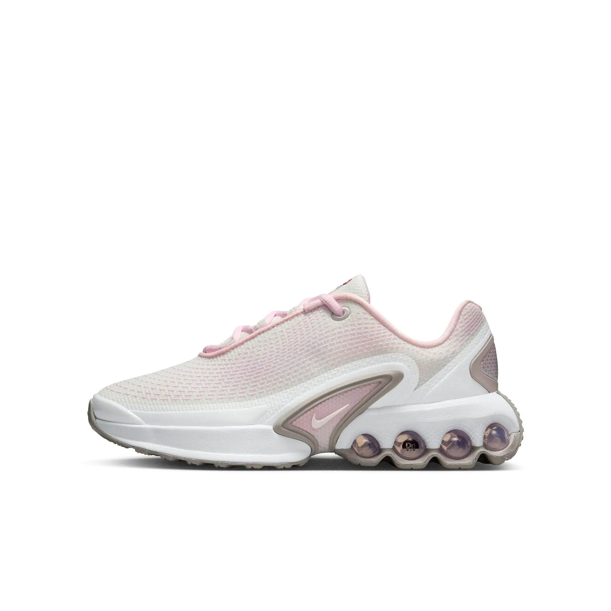 NIKE Air Max Dn "Pink Foam Platinum Violet" Lightweight Mesh Sports Shoes with Dynamic Air Unit, Bouncy Comfort, and Rubber Grip Outsole, Footwear, Trainer, Lightweight Fit, Dual Tubes
