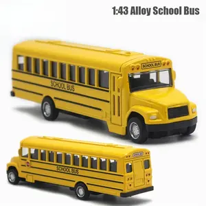 1:43 Scale Alloy School Bus Model🚌 Premium Zinc Alloy Inertia Glide Toy Car, Educational Kids Toy, Christmas Gift