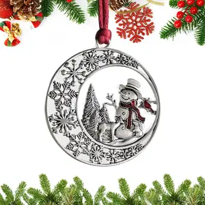 Christmas Ornaments, 2025 Solid Pewter Christmas Tree Ornament Handcrafted Metal DIY  Craft Collectibles for Xmas Trees  Party Party Gifts (Snowman)