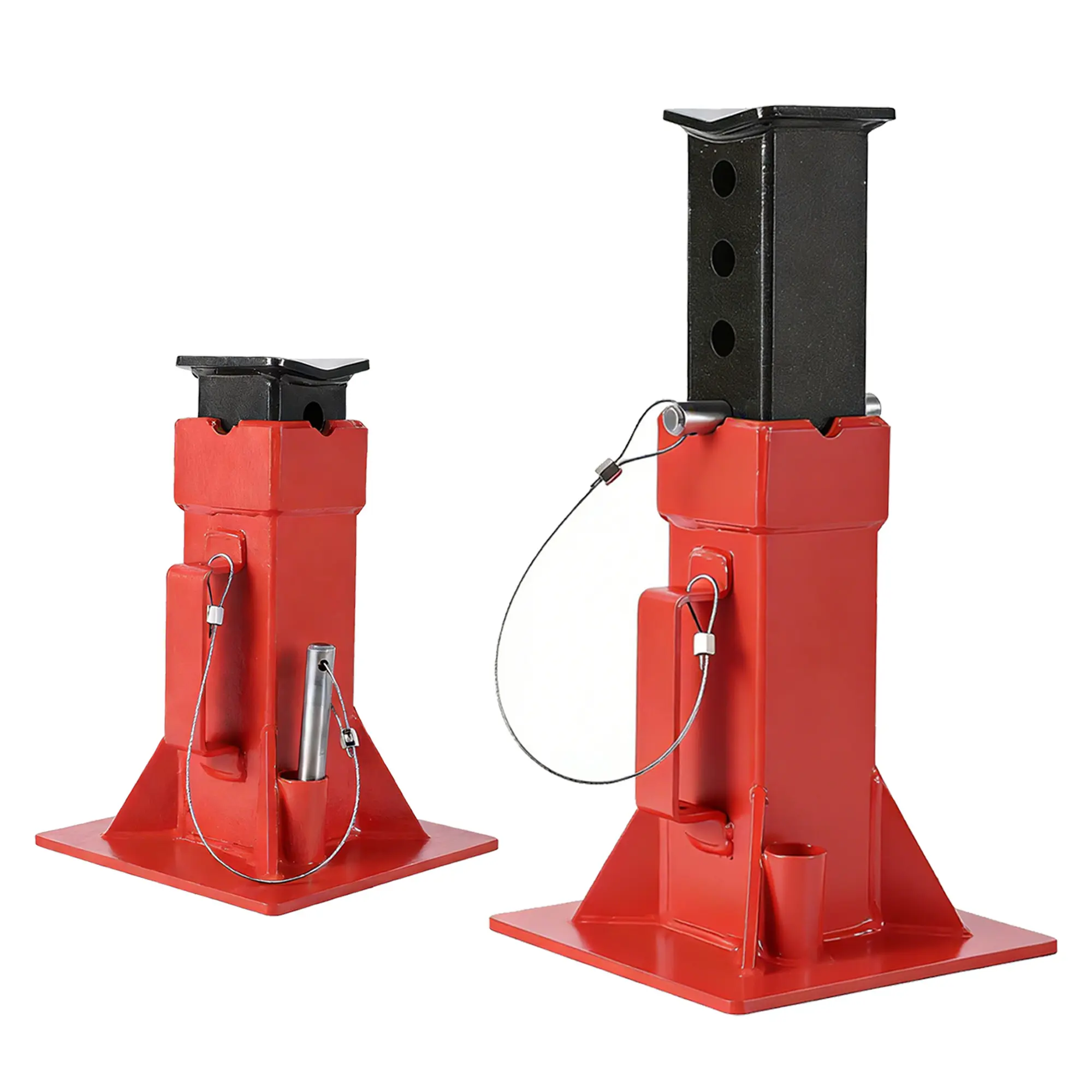 2 Pieces 12 Ton Pin Style Jack Stands Heavy Duty Height Adjustable Support Stands with Quick Release Lock 11 to 18 Inch Stable Holding Supports for Truck RV Garage Workshop Vehicle Maintenance