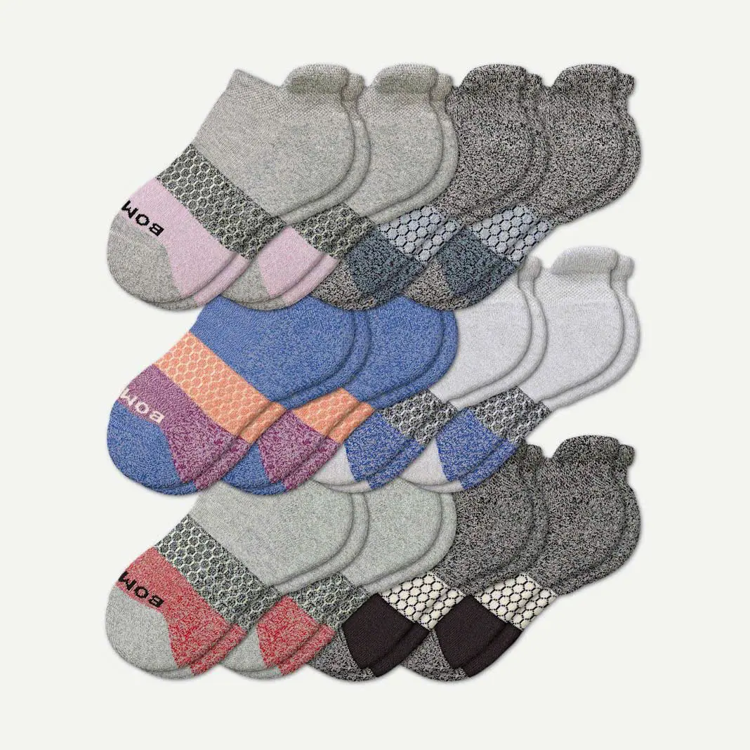 [Pack 3] BomBas Honeycomb Ankle Support Solid Socks for Women, Men | Multi Colors Unisex Running Socks, Seamless Toe, Compression Socks | Stylish Socks
