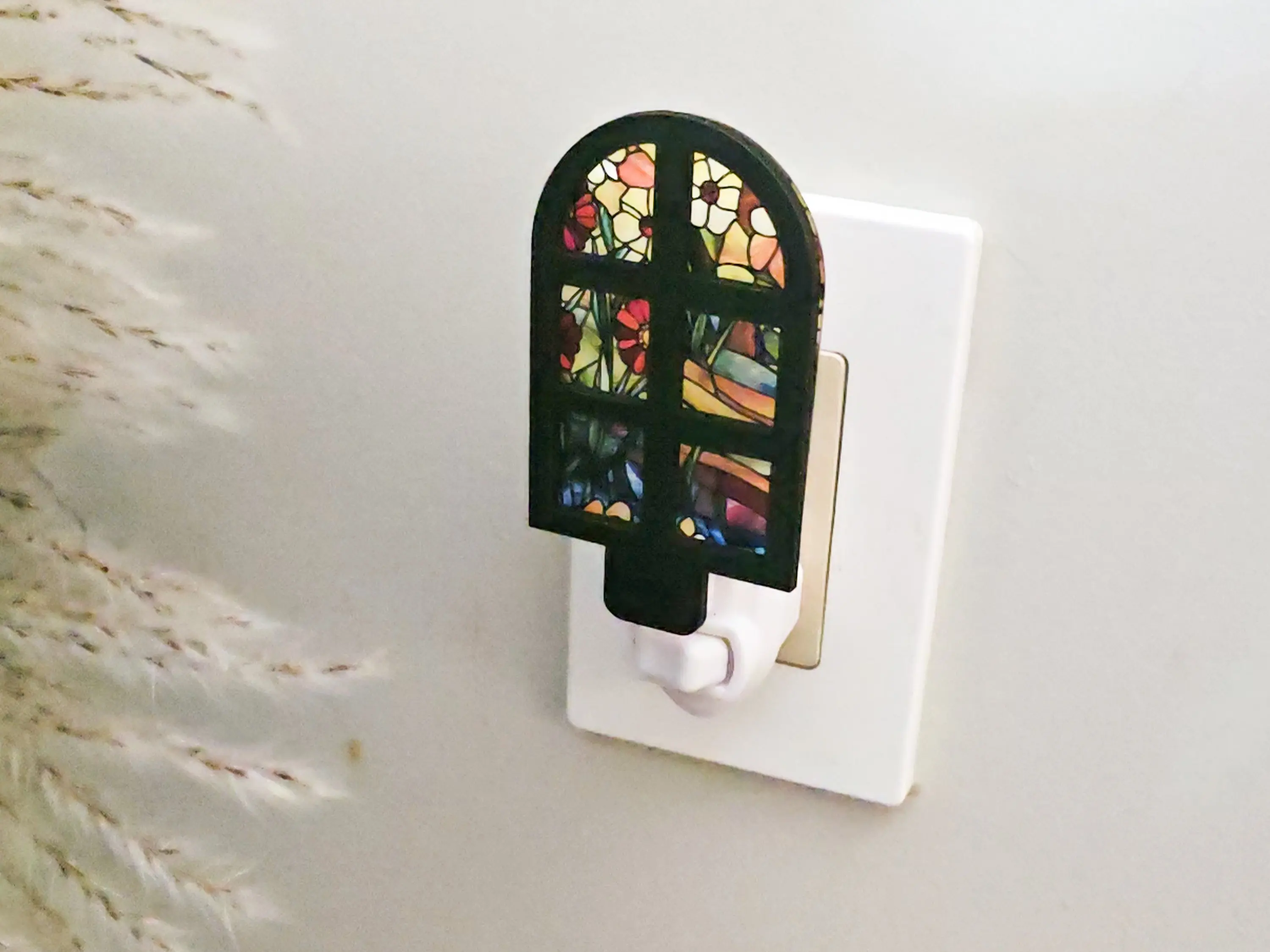 Faux Stained Glass Window Night Light