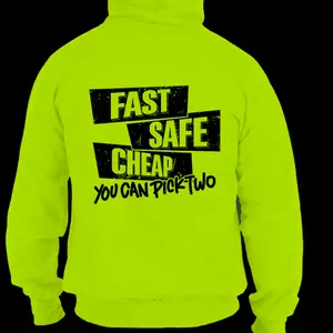 Fast Safe Cheap - Hi Vis Hoodie , sweatshirt 100% cotton size s-5xl 1RHDF