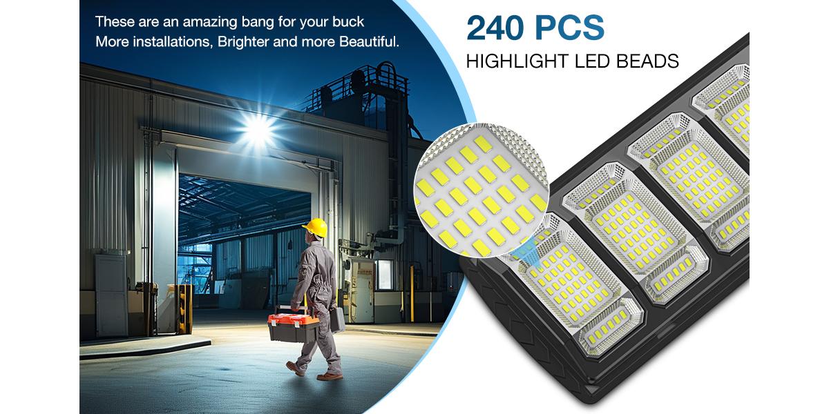 2 Pack Solar Parking Lot Lights, 6500K Motion Sensor Flood Lights with Remote, Dusk-to-Dawn Waterproof Outdoor Lighting for Yard & Commercial Areas,yard path outdoor security light