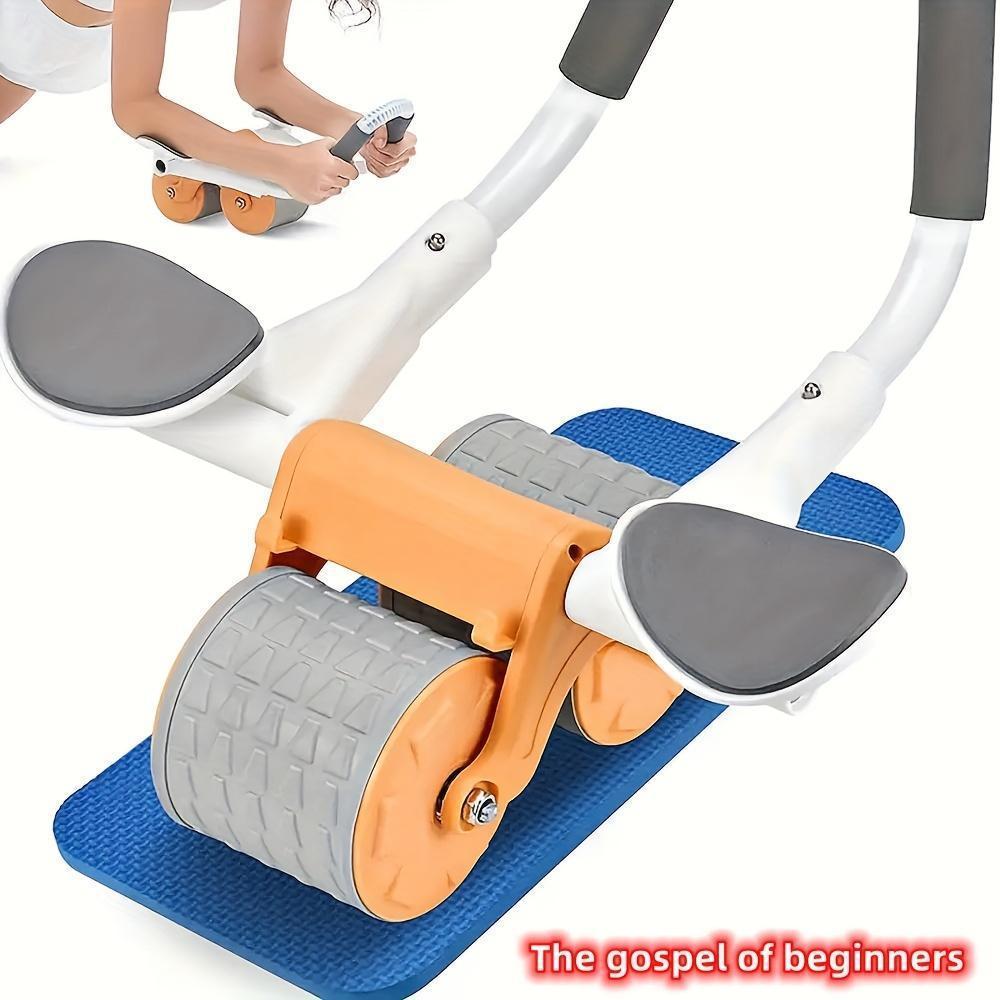 1pc Automatic Rebound Abdominal Exercise Roller with Kneepad Foam Pad and Elbow Support for Abdominal and Core Strength