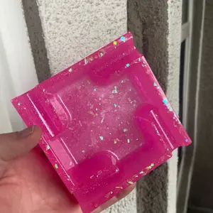 Lils trades | resin ashtray | Iridescent |shimmery | glittery  | vibrant pink. Accessories Lighter