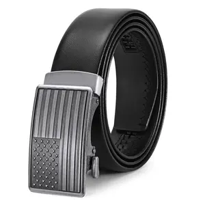 BELTROAD Mens Ratchet Belts Leather 1 3/8" for Men Dress and Casual, Adjustable Click Belts with American Flag Buckles