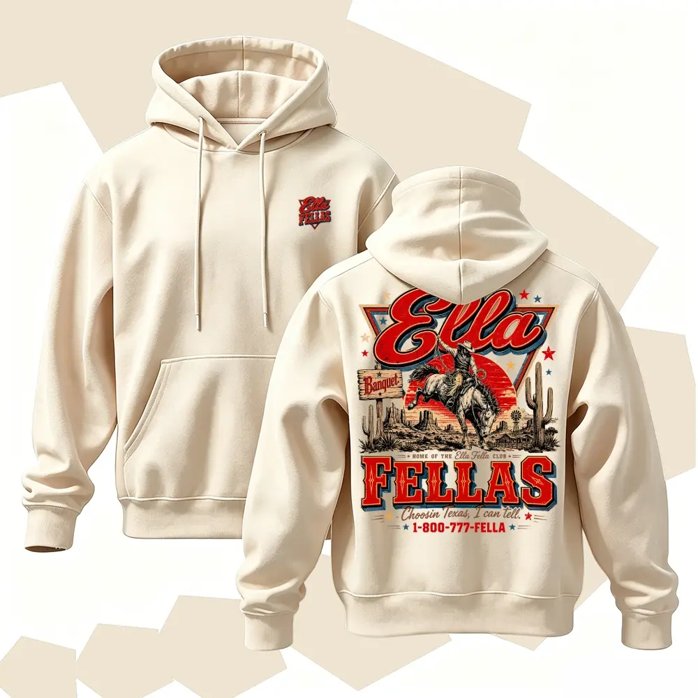 Vintage Hoodie American Classic Texas Cowboy Graphic Hooded Sweatshirt Streetwear