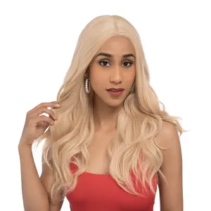 19-Inch Vanilla Peach Blonde Layered Messy Beach Waves Lace Front Synthetic Wig | 【Heat Resistant】【Cap Included】 | FSGA