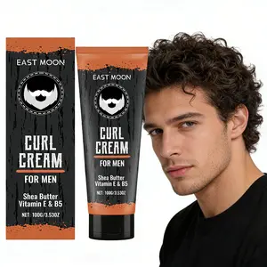 Men's Curl Cream, Portable Fresh and Natural Volume, Breathable Lightweight Styling Cream for All Hair Types