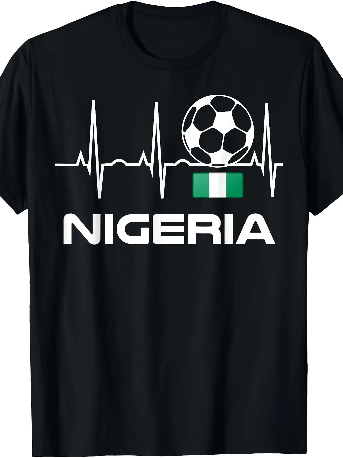 Nigeria Nigerian Football Shirt T Shirt.png unisex soft cotton short sleeve t shirt, vintage graphic casual tee for men women teens, perfect birthday holiday gift for camping travel gym daily street  wear