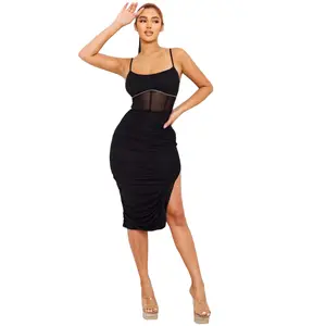 Glitter rhinestones underbust midi dress