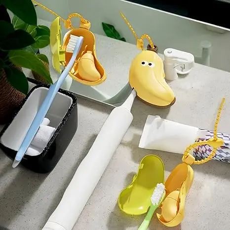 Banana Toothbrush Holder for Travel - 2Pcs Cute Banana Shape