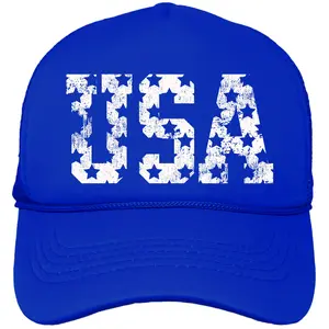 USA Trucker Hat for Women & Teens - Distressed American Stars Adjustable Cap - Patriotic Snapback - 4th of July Hat