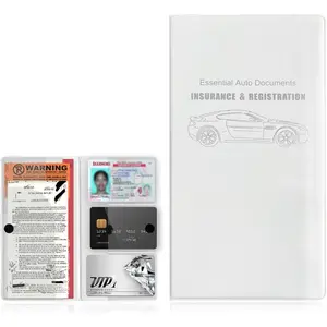 White Car Glove Box Organizer – 9.56"*5.19" Holder for Registration, Insurance & License Cards magnetic shut