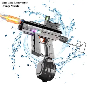 Jackal pdw Electric Water Blaster Toy for summer, With Non-Removeable Orange Muzzle and LED Muzzle, 800ML Large Water Tank, 32 Feet Long Shooting Range Pool Party Toy Gift, lead effect, Dealsforyoudays