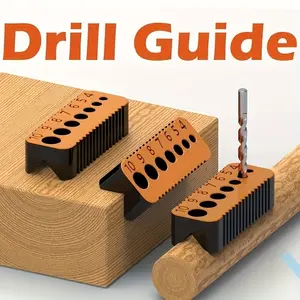 2PCS(1 set) Drill Guide, Suitable For Drill Bits Ranging From 0.16 To 0.39 Inches - Heavy-Duty Plastic Alignment System With Numbered Guide (1-10), Compatible With Power Drills - Precision Drilling Aid For Framing And Deck Construction (Drill Bit Locator)