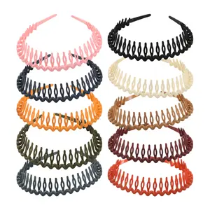 10 Packs of Thin Headbands, Toothed Headbands, Suitable for Women, Non-Slip Hair Comb Headbands