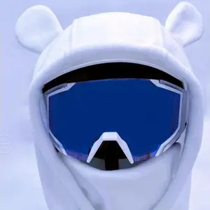 Cute White Bear Ski Snowboarding Helmet Cover