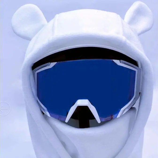 Cute White Bear Ski Snowboarding Helmet Cover