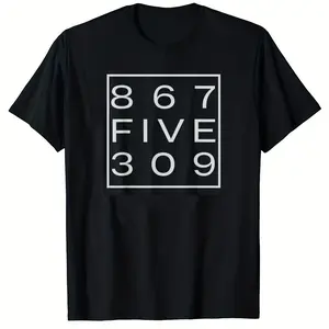 Classic 867FIVE309 Shirt 8675309 Casual Short Sleeve Cotton T-Shirt